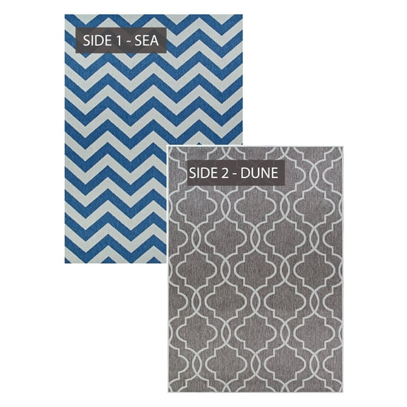 Couristan Outdurable Cliff Walk Sea & Dune Indoor, Outdoor Runner Rug