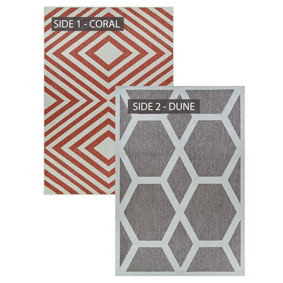 Couristan County Fair    Area Rug, Coral & Dune ,Runner, 2'3" x 7'10"