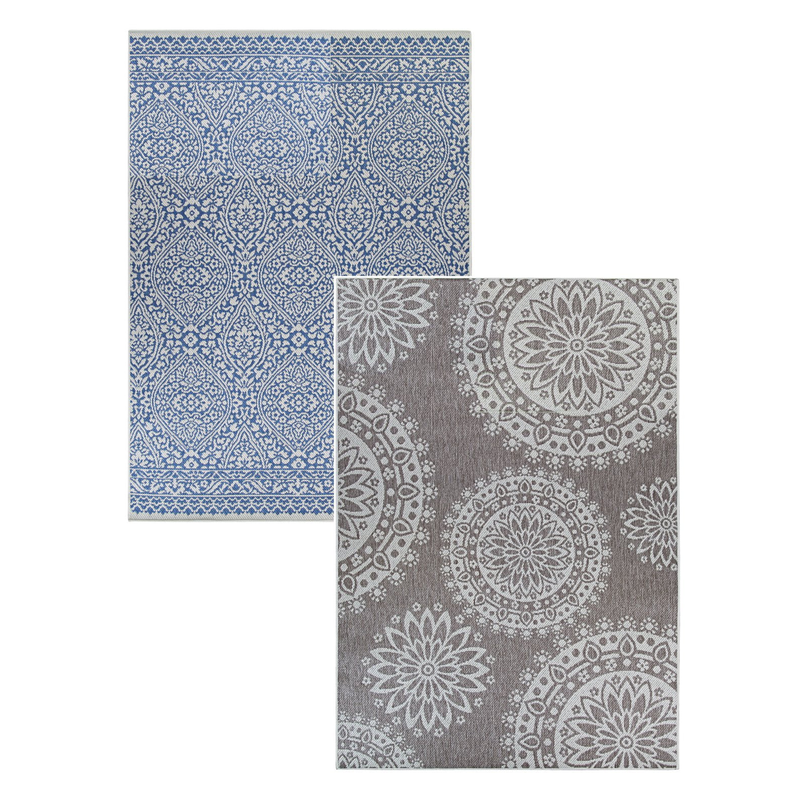 Couristan Outdurable Flower Festival Sea & Dune Indoor/Outdoor Area Rug