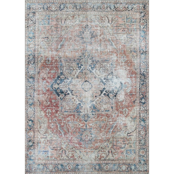 Couristan Pasha Antique Kashan Area Rug, Rust, 5' x 8'