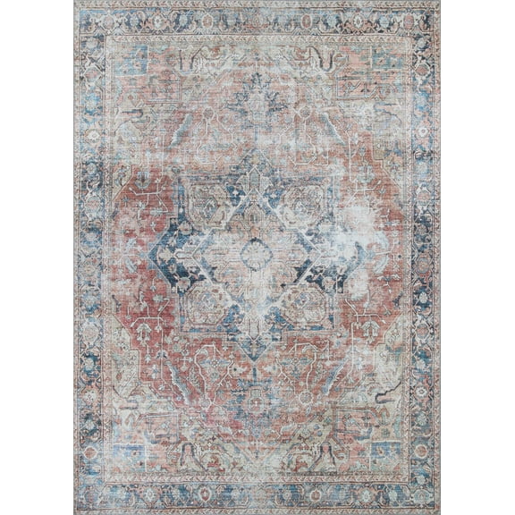 Couristan Pasha Antique Kashan Area Rug, Rust, 5' x 8'