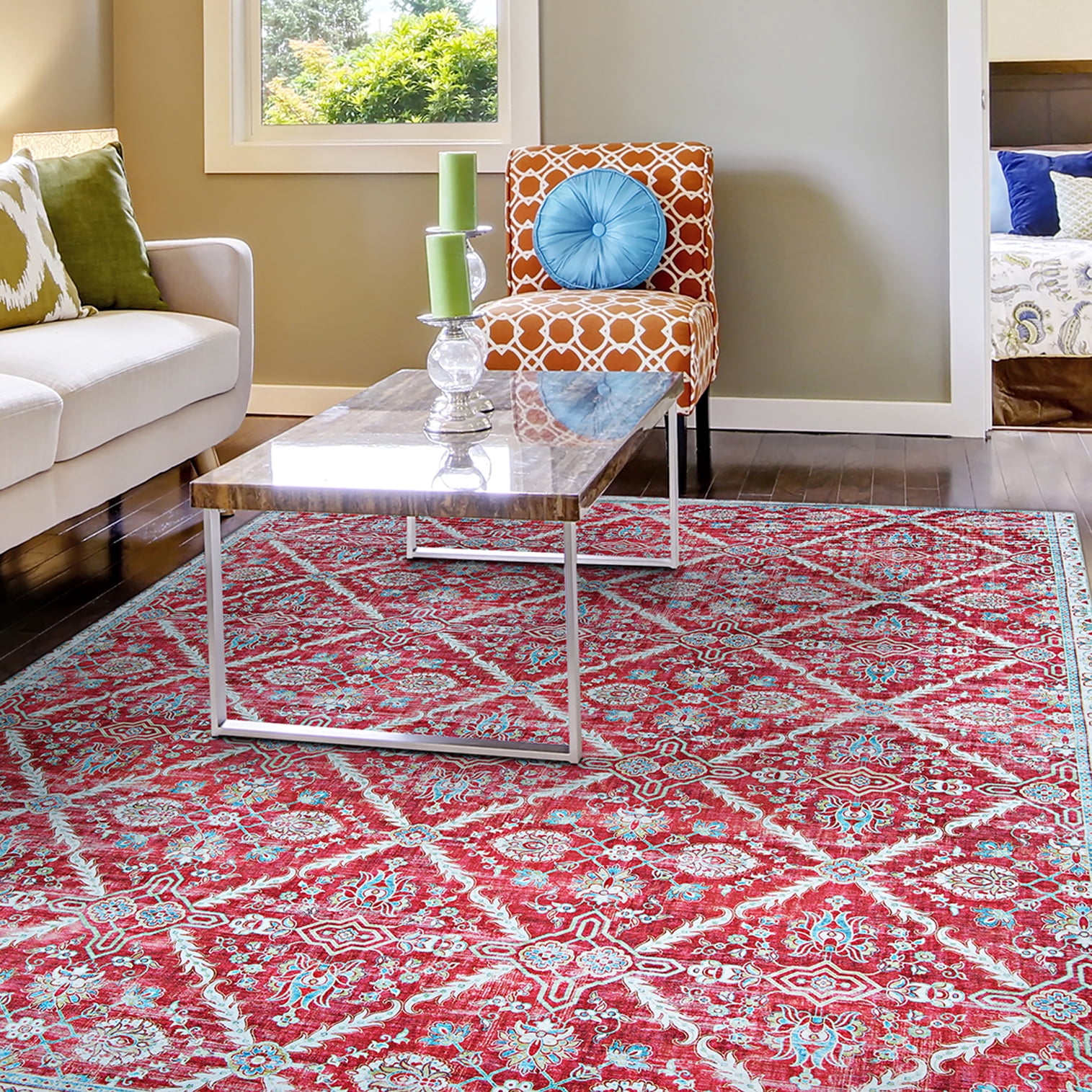 Couristan Pasha Arcadia Garnet Area Rug