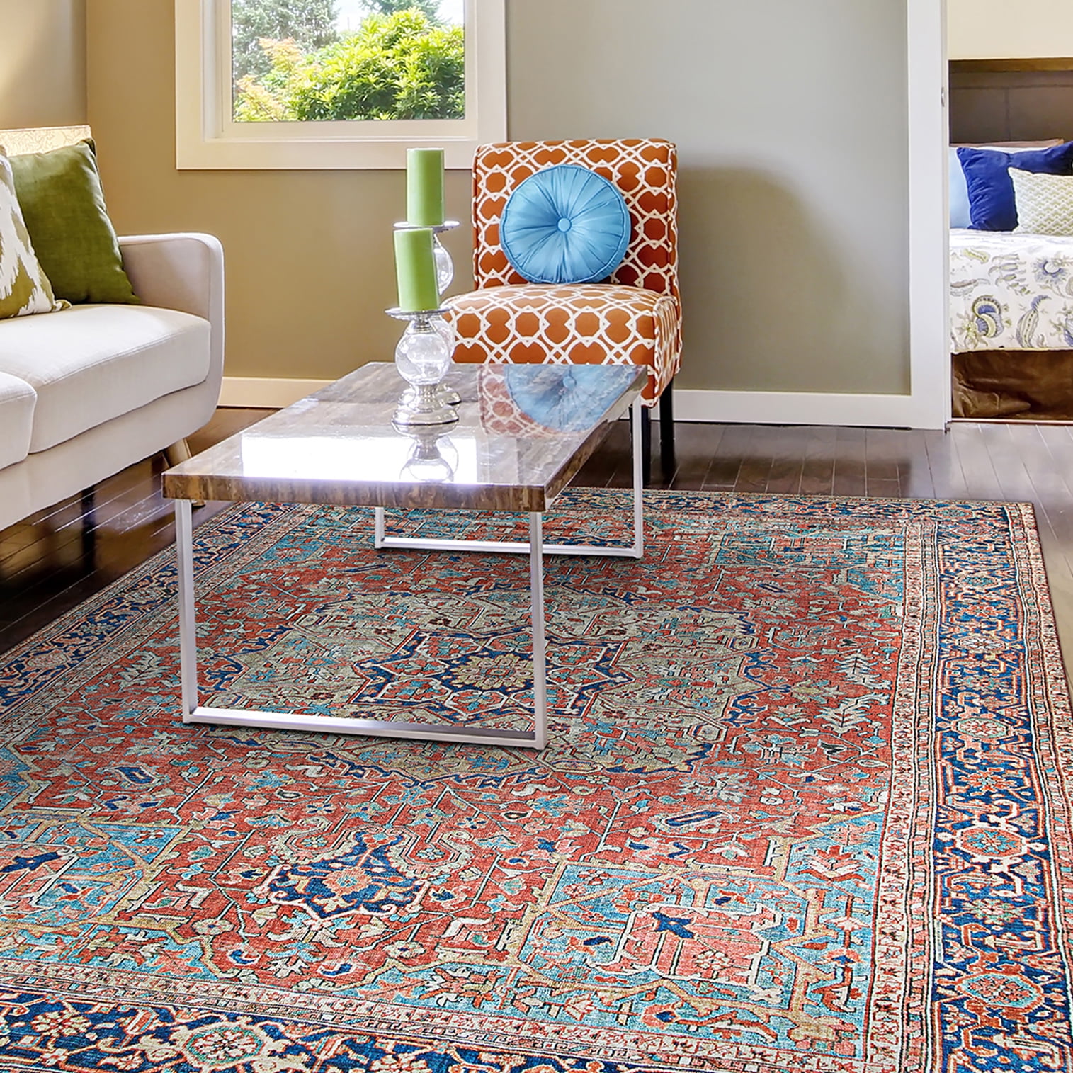 Couristan Pasha Heriz Ruby Area Rug