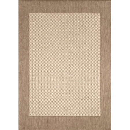 Couristan Recife Checkered Field 5'3" X 7'6" Tan- Brown Outdoor Rug