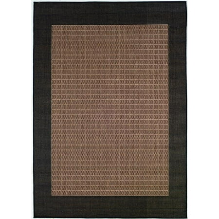 Couristan Recife Checkered Field 6'2" X 9'2" Brown- Black Outdoor Rug