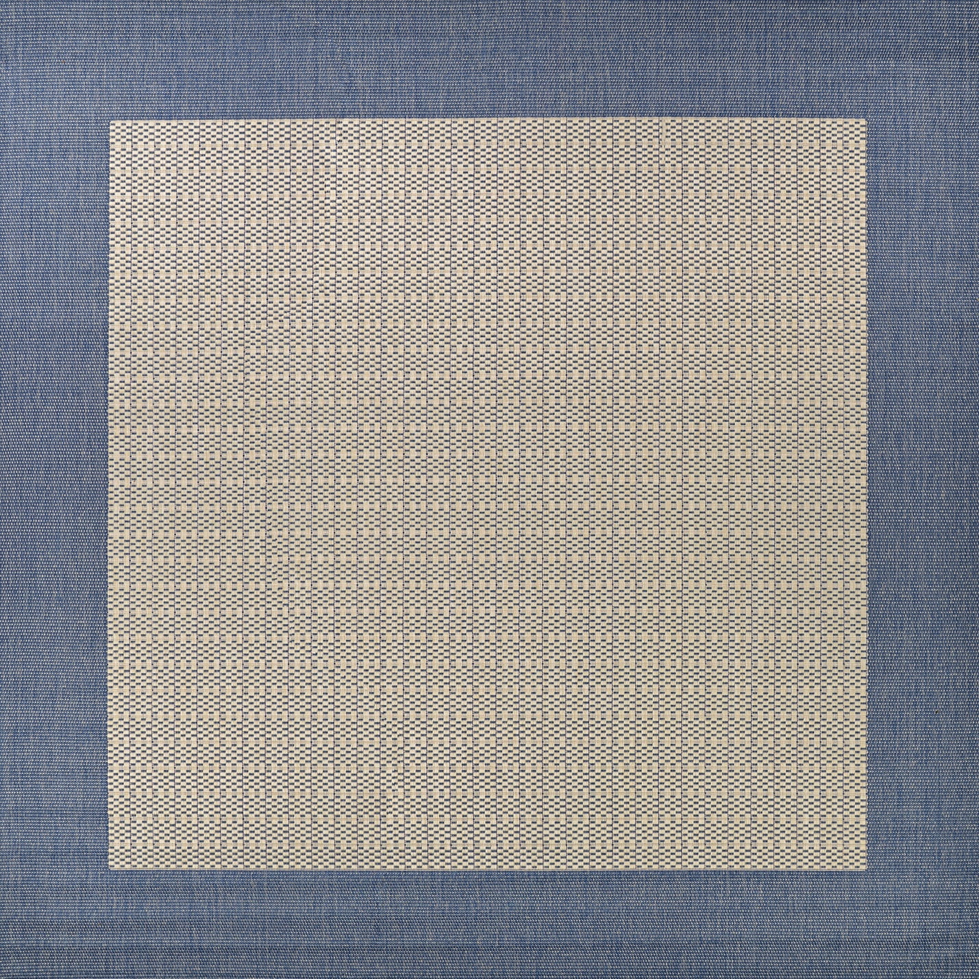 Couristan Recife Checkered Field 7'6" Square Champagne-Blue Outdoor Rug