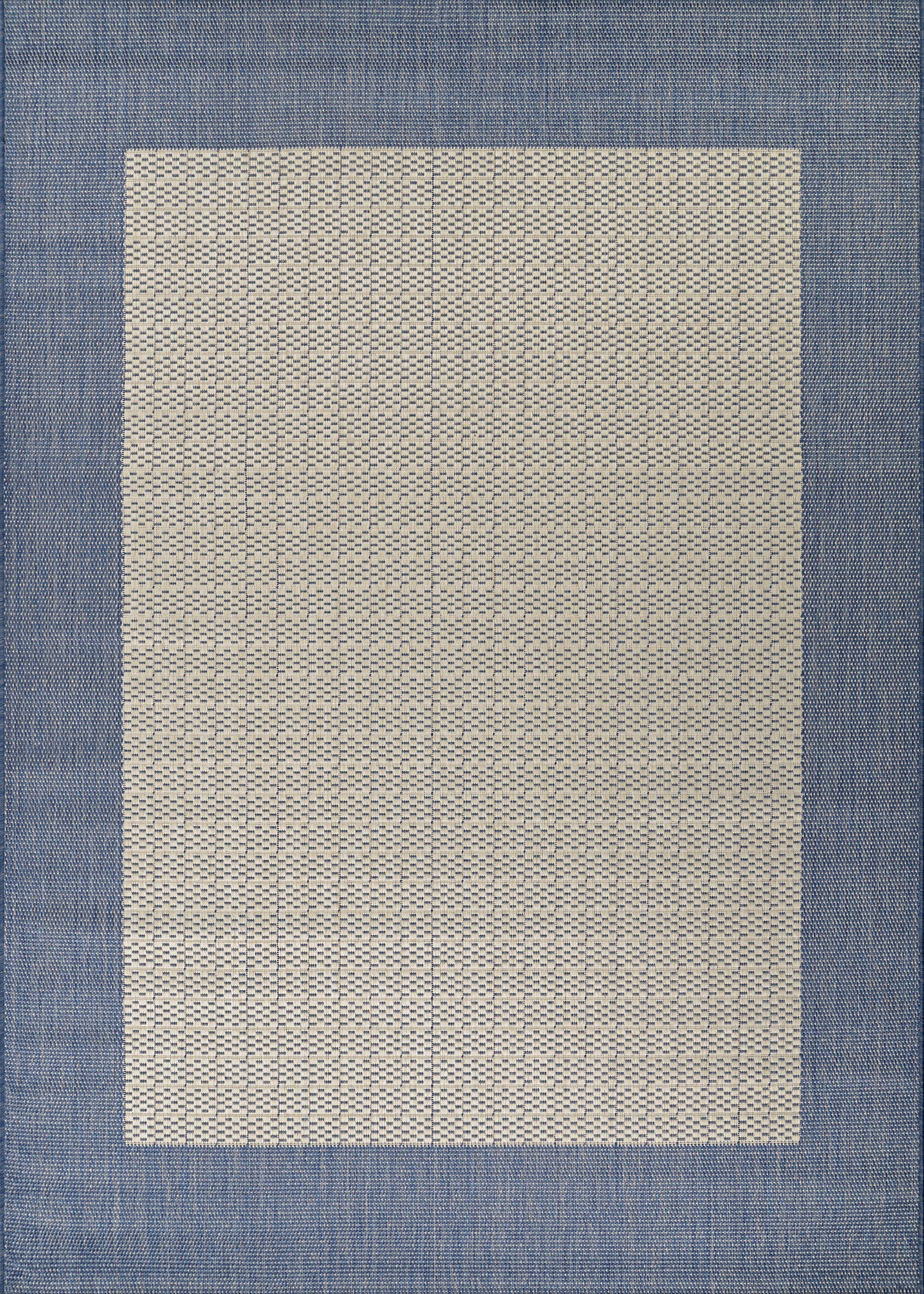Couristan Recife Checkered Field 7'6" x 10'9" Champagne-Blue Outdoor Rug