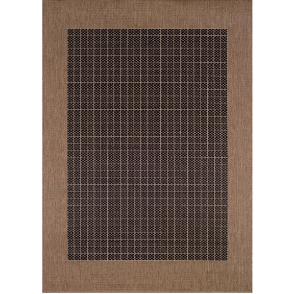 Couristan 2.25' x 11.75' Checkered Rectangular Area Throw Rug Runner - Brown and Black