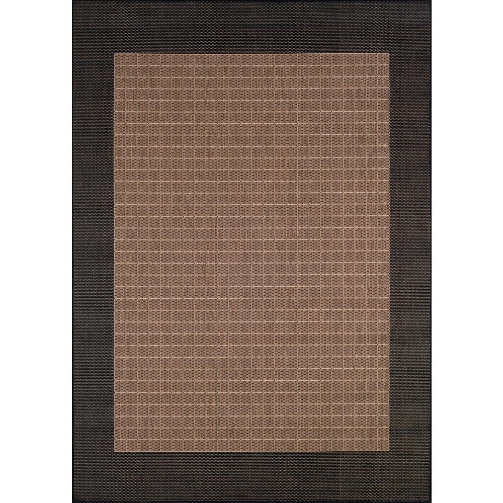 Recife Checkered Field Cocoa-Black 2' x 8' Synthetic Runner Rug