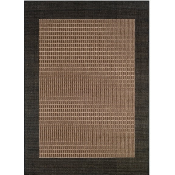 Couristan 2' x 3.5' Rectangular Checkered Area Throw Rug - Black and Brown