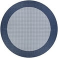 thumbnail image 1 of Couristan 7.5' Blue and White Checkered Round Polypropylene Area Throw Rug, 1 of 6
