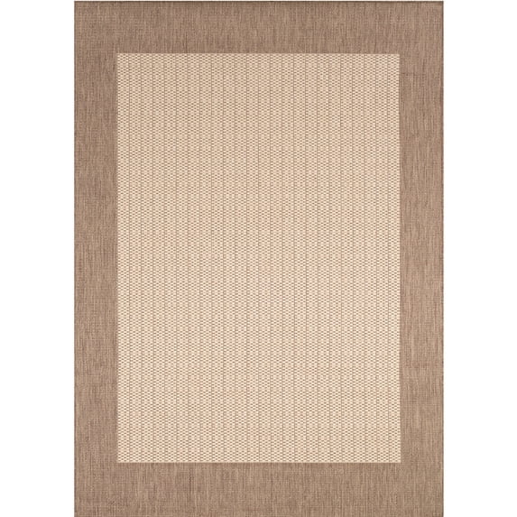 Couristan 5.75' x 9' Flatwoven Rectangular Area Throw Rug - Beige and Brown