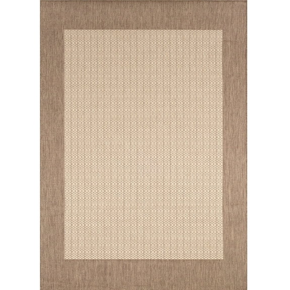 Couristan 5.25' x 7.5' Flatwoven Rectangular Area Throw Rug - Beige and Brown