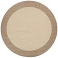 8.5' Beige and Brown Checkered Round Polypropylene Area Throw Rug ...