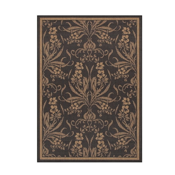 7.5 ' x 10.75 ' Brown Garden Rectangular Area Throw Rug