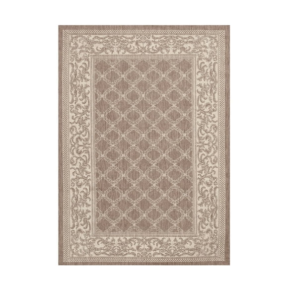 Couristan Recife Garden Lattice Area Rug, 2' x 3'7", Cocoa-Natural