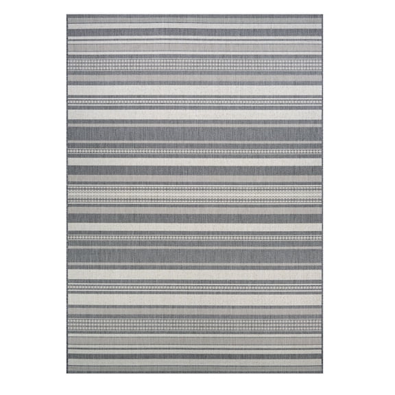 Couristan 2' x 3.5' Gray Stripe Rectangular Area Throw Rug