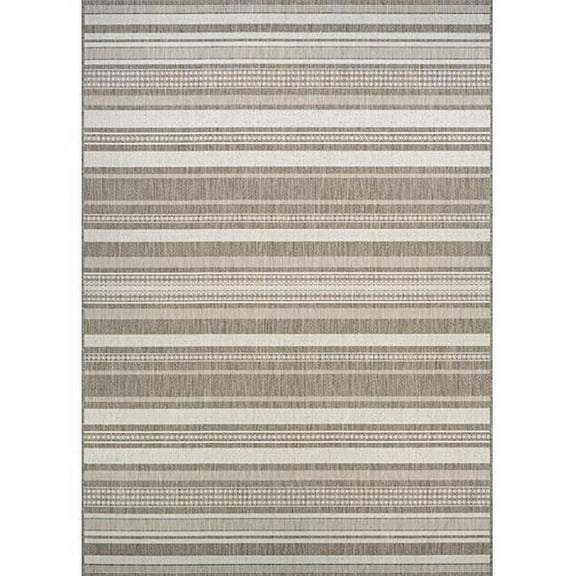 Couristan Recife Gazebo Stripe Indoor / Outdoor Area Rug, Champagne- Taupe, 2' x 3'7"
