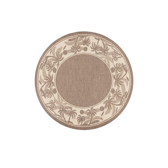Couristan 7.5 ' x 7.50' Beige Island-Inspired Round Area Throw Rug