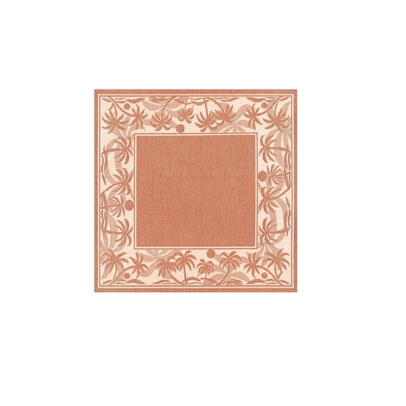 Couristan 7.5 ' x 7.50' Orange Island-Inspired Square Area Throw Rug