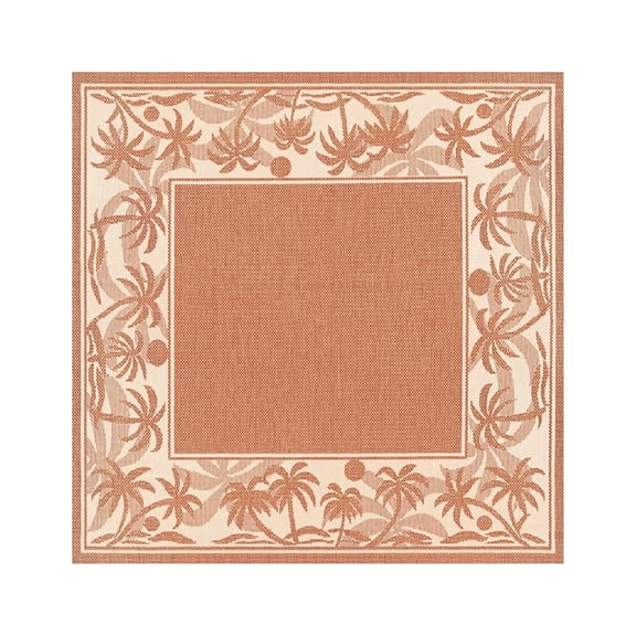 Couristan Recife Island Retreat Area Rug, 8'6" Square, Terracotta-Natural