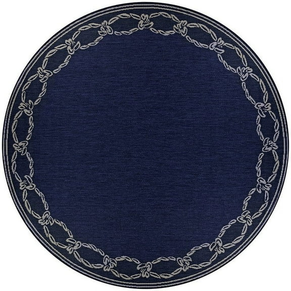 Couristan Recife Rope Knot Area Rug, 8'6" Round, Ivory-Indigo