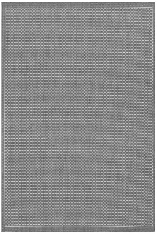 Couristan Recife Saddle Stitch 5'3" X 7'6" Silver- White Outdoor Rug