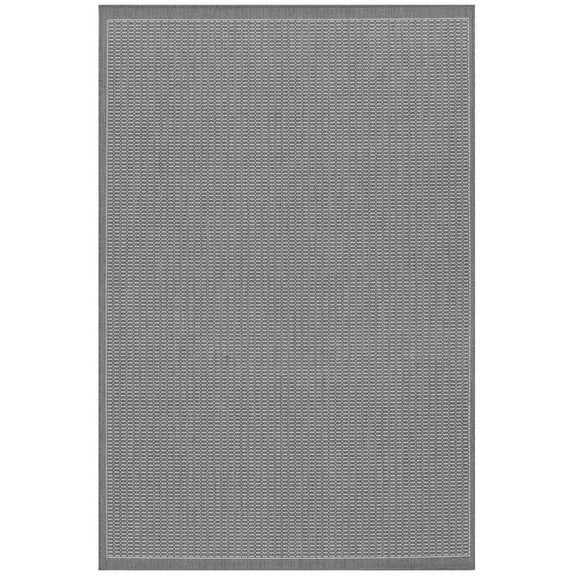 Couristan Recife Saddle Stitch 5'3" X 7'6" Silver- White Outdoor Rug