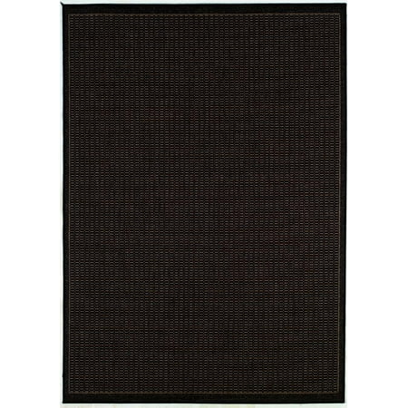 Couristan Recife Saddle Stitch 6'2" X 9'2" Black- Brown Outdoor Rug