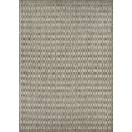 Couristan Recife Saddle Stitch 7'6" X 10'9" Ivory- Taupe Outdoor Rug