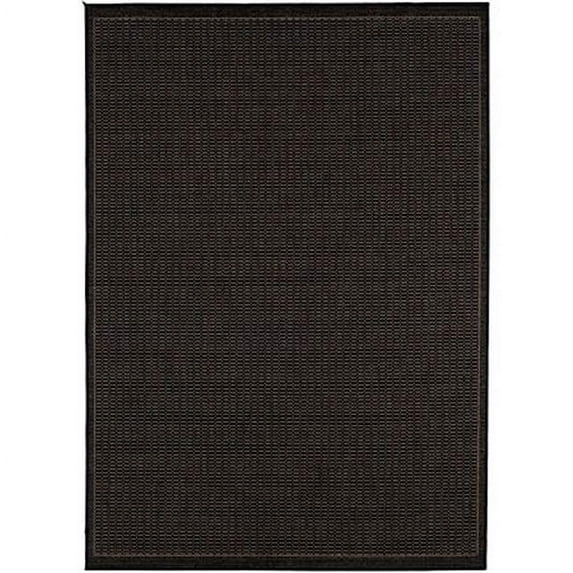 Couristan Recife Saddle Stitch Indoor /Outdoor Area Rug, Black- Cocoa, 2'3" x 7'10" Runner