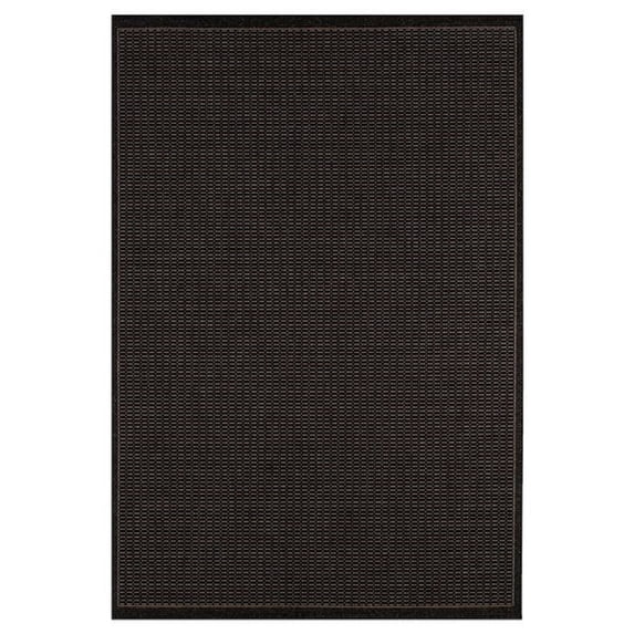 Couristan Recife Saddle Stitch Indoor /Outdoor Area Rug, Black- Cocoa, 2' x 3'7"