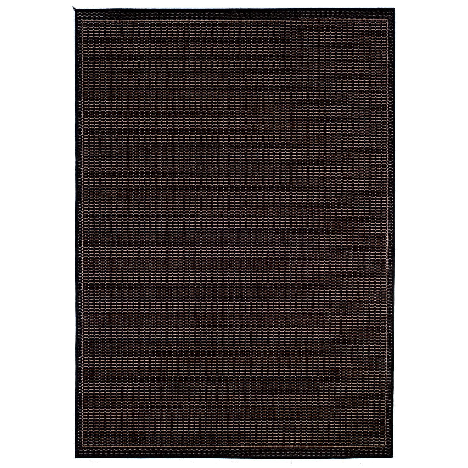 Recife Black-Cocoa Synthetic 3'9" x 5'5" Flatwoven Area Rug
