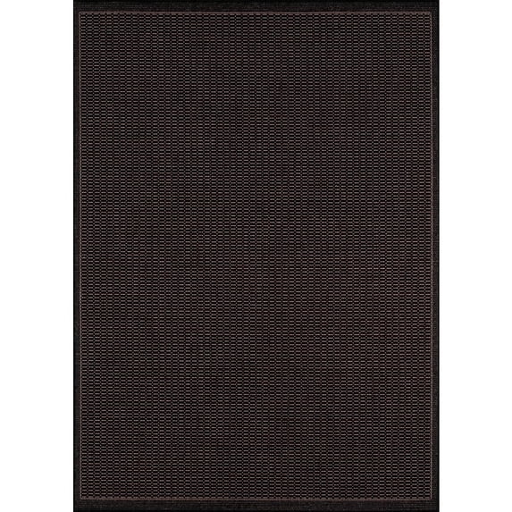 Couristan Recife Saddle Stitch Indoor /Outdoor Area Rug, Black- Cocoa, 5'3" x 7'6"