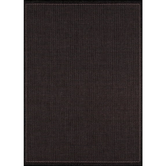 Couristan Recife Saddle Stitch Indoor /Outdoor Area Rug, Black- Cocoa, 5'3" x 7'6"