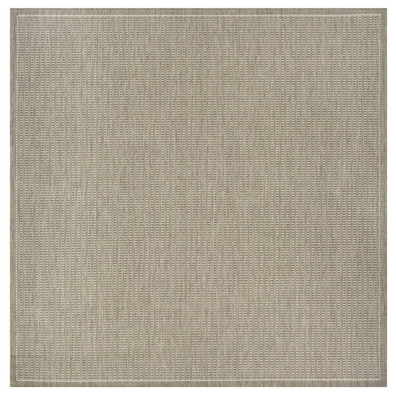 Couristan Recife Saddle Stitch Indoor /Outdoor Area Rug, Champagne- Taupe, 8'6" Square