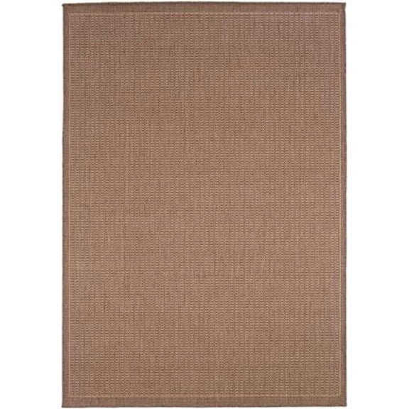 Couristan Recife Saddle Stitch Indoor /Outdoor Area Rug, Cocoa- Natural, 2'3" x 7'10" Runner