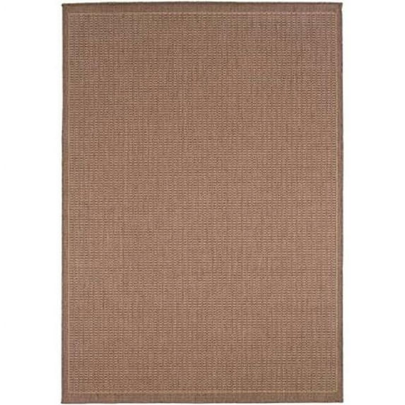 Couristan Recife Saddle Stitch Indoor /Outdoor Area Rug, Cocoa- Natural, 2'3" x 7'10" Runner