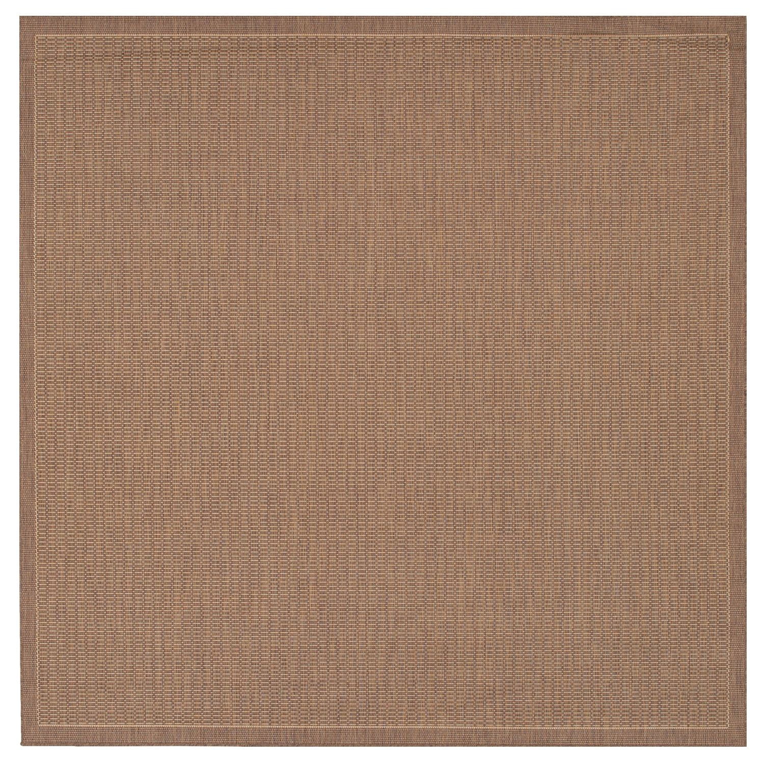 Cocoa and Natural Flat Woven Square Indoor/Outdoor Rug
