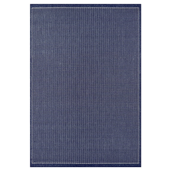 Couristan Recife Saddle Stitch Indoor /Outdoor Area Rug, Ivory- Indigo Blue, 2' x 3'7"