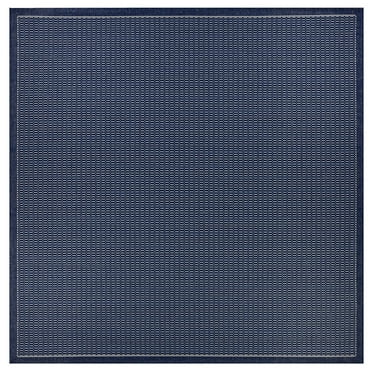 Couristan Recife Saddle Stitch Indoor /Outdoor Area Rug, Ivory- Indigo Blue, 8'6" Square