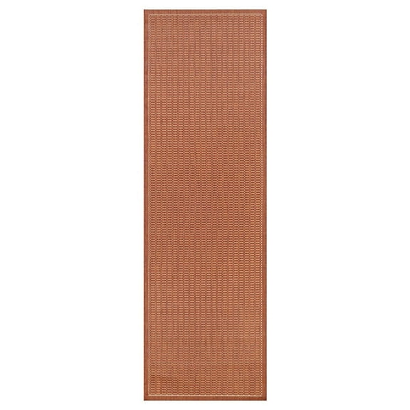 Couristan Recife Saddle Stitch Indoor /Outdoor Area Rug, Terracotta- Natural, 2'3" x 11'9" Runner