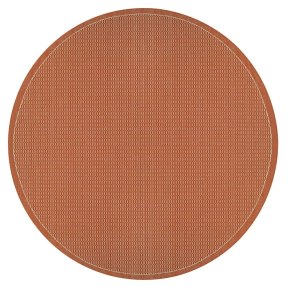 Couristan 8.5' Saddlestitch Round Area Throw Rug - Rust Orange