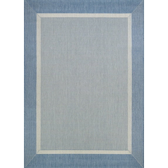 Couristan Recife Stria Texture 6'2" X 9'2" Ivory- Blue Outdoor Rug