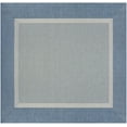 thumbnail image 1 of Couristan Recife Stria Texture 7'6" Square Ivory- Blue Outdoor Rug, 1 of 5