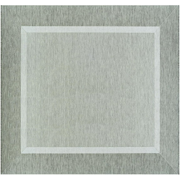 Couristan Recife Stria Texture 7'6" Square Ivory- Taupe Outdoor Rug