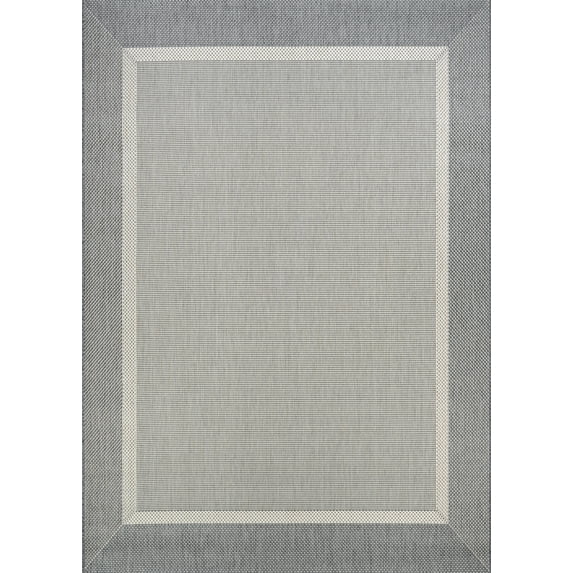 Couristan Recife Stria Texture 7'6" X 10'9" Ivory- Silver Outdoor Rug