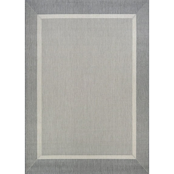 Couristan 5.75' x 9' Iron Gray, Lava And White Rectangular Flatwoven Area Throw Rug