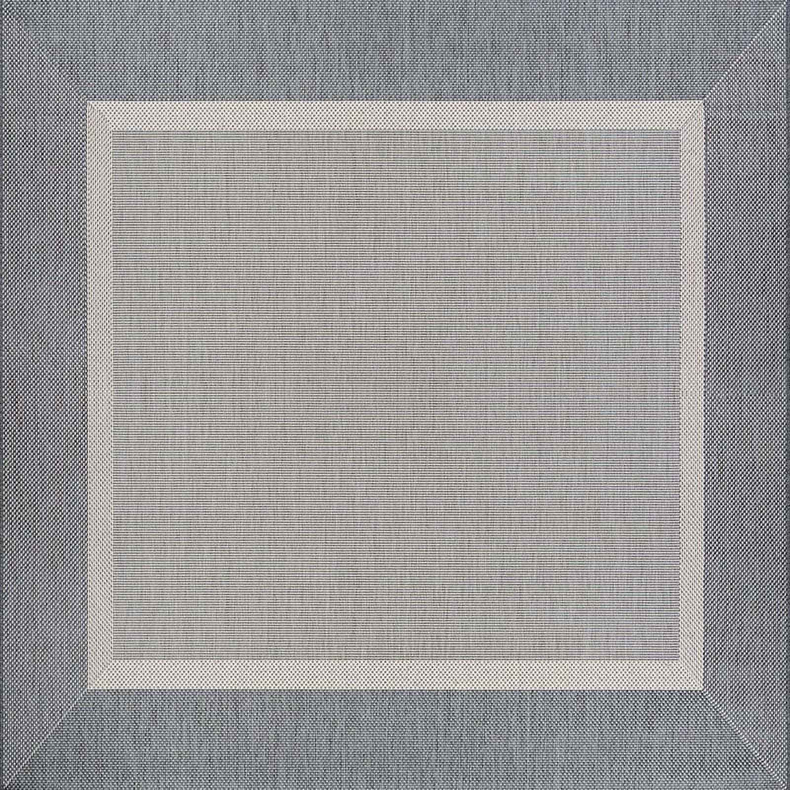8.50' x 8.50' Iron Gray, Lava And White Square Flatwoven Area Throw Rug