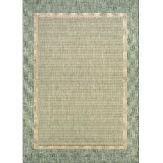 Couristan Recife Stria Texture Indoor/Outdoor Rug, 2'3" x 7'10", Runner, Natural- Green Color, Hose Washable, 5526/1812